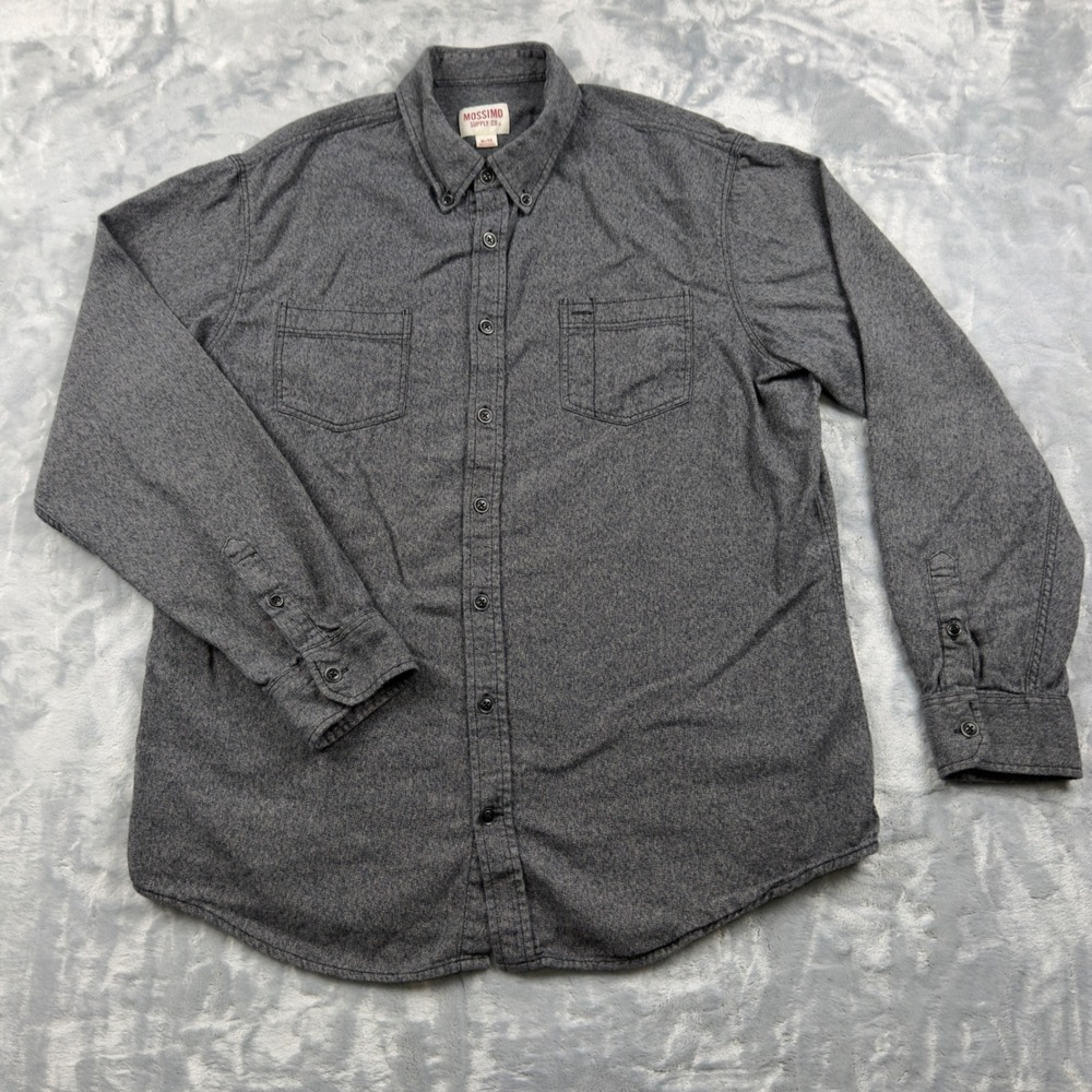 Mossimo Supply Co Mens XL Gray Heather Long Sleeve Cotton Button Down Shirt